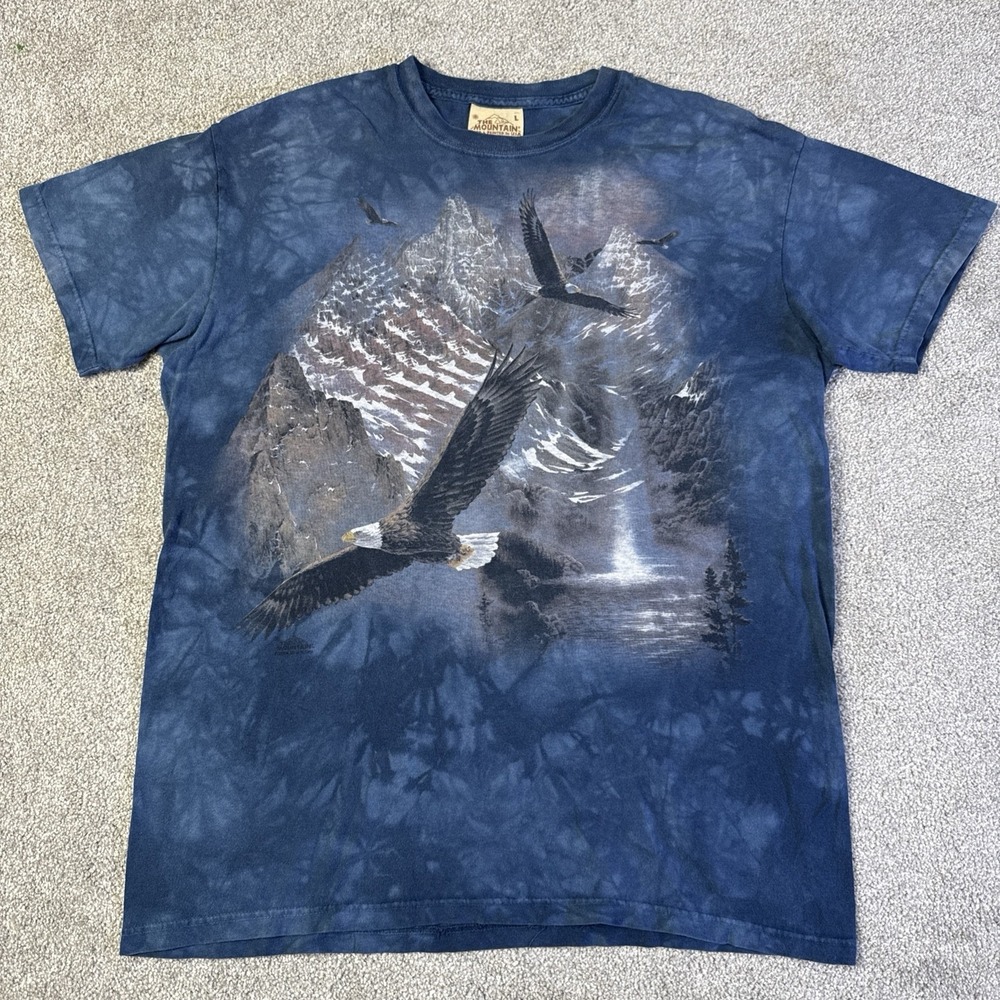 Vintage Y2k The Mountain Eagle Usa Tie-dye T-shirt All Over Mens Large